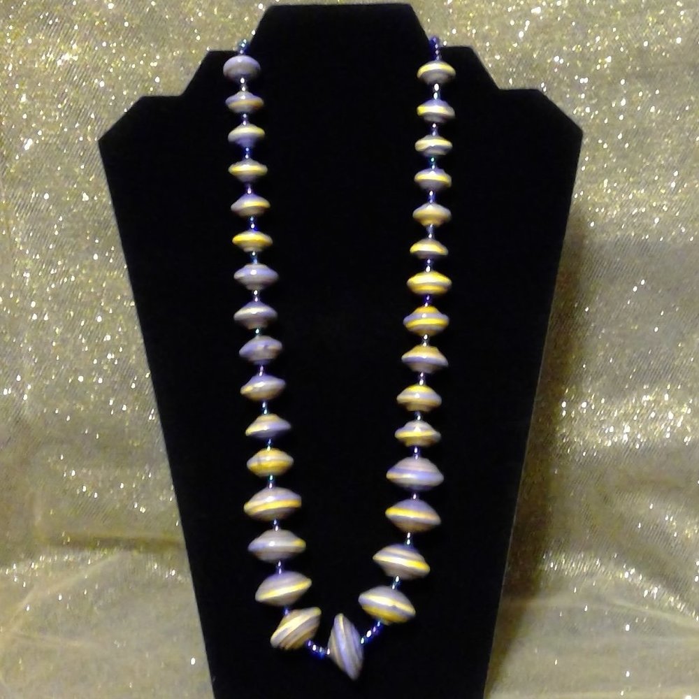 Elegant Wooded Necklace, 25"